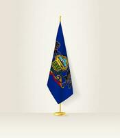 Pennsylvanie drapeau sur une drapeau rester. vecteur