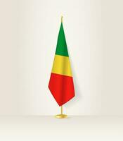 Congo drapeau sur une drapeau rester. vecteur