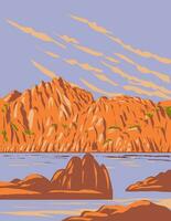 Watson Lac à granit vallons dans Prescott Arizona Etats-Unis wpa art affiche vecteur