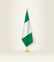 Nigeria drapeau sur une drapeau rester. vecteur