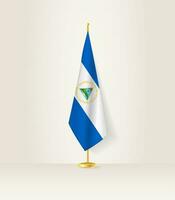 Nicaragua drapeau sur une drapeau rester. vecteur