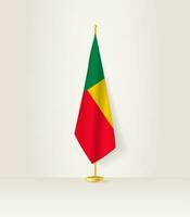 Bénin drapeau sur une drapeau rester. vecteur