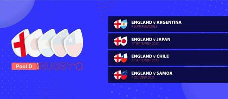 Angleterre le rugby nationale équipe programme allumettes dans groupe étape de international le rugby concours. vecteur
