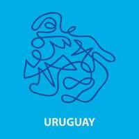 abstrait accident vasculaire cérébral carte de Uruguay pour le rugby tournoi. vecteur