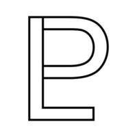 logo signe lp PL, icône double des lettres logotype p l vecteur