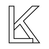 logo signe lk cl, icône double des lettres logotype k l vecteur