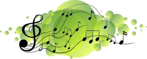 symboles de mélodie musicale sur tache verte vecteur