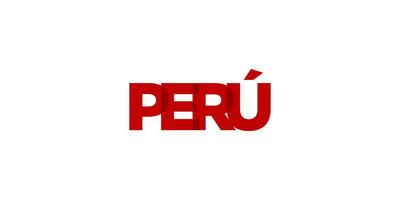 Pérou emblème. le conception Caractéristiques une géométrique style, vecteur illustration avec audacieux typographie dans une moderne Police de caractère. le graphique slogan caractères.