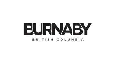 Burnaby dans le Canada emblème. le conception Caractéristiques une géométrique style, vecteur illustration avec audacieux typographie dans une moderne Police de caractère. le graphique slogan caractères.