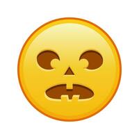 effrayant Halloween visage grand Taille de Jaune emoji sourire vecteur