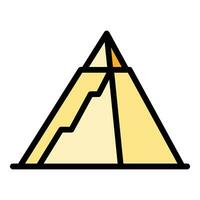 vieux pyramide icône vecteur plat