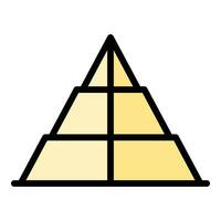 monument pyramide icône vecteur plat