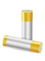 énergie batterie Puissance dans argenté or Couleur vecteur illustration isolé sur blanc Contexte