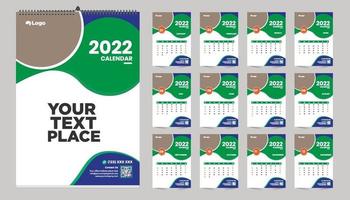 conception de modèle de calendrier mural mensuel gratuit pour l'année 2022, 2023, 2024, 2025, 2026, 2026. la semaine commence le dimanche. agenda avec place pour la photo. vecteur