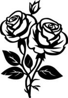 des roses - minimaliste et plat logo - vecteur illustration