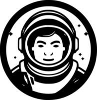 astronaute - noir et blanc isolé icône - vecteur illustration