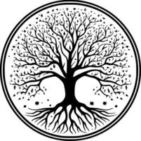 arbre - minimaliste et plat logo - vecteur illustration