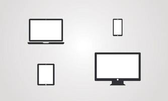 icônes de l'appareil. smartphone, tablette, ordinateur portable et ordinateur de bureau vecteur