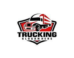 modèle de logo emblème logo semi camion vecteur