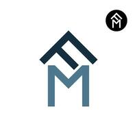 lettre fm mf monogramme logo conception vecteur