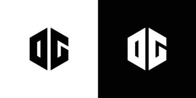 lettre ré g polygone, hexagonal minimal et professionnel logo conception sur noir et blanc Contexte vecteur