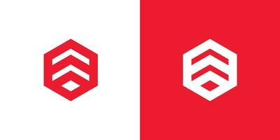 Créatif et minimaliste polygone La Flèche logo conception modèle sur rouge et blanc Contexte vecteur