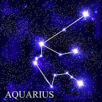 signe du zodiaque Verseau avec de belles étoiles brillantes sur fond de ciel cosmique illustration vectorielle vecteur