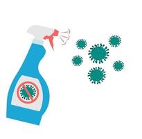 distributeur de bouteilles avec proposition de désinfection pour tuer mers-cov, covid-19, nouveau coronavirus, 2019-ncov, illustration vectorielle vecteur