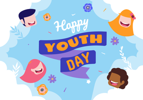 Célébrer le fond illustration vectorielle de la journée mondiale de la jeunesse vecteur