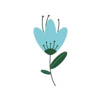 icône de la nature belle fleur bleue vecteur