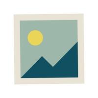 fichier image avec l'icône des montagnes et du soleil vecteur