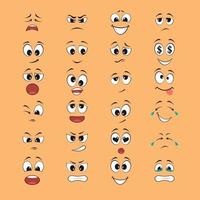 expressions de dessin animé avec des bouches et des yeux vecteur