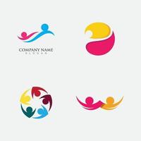 icône de vecteur de modèle de logo de soins communautaires et d'adoption