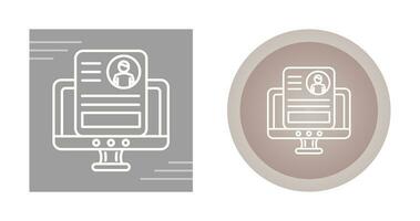 icône de vecteur de CV en ligne