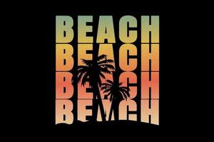 tee shirt cocotier plage coucher de soleil vecteur