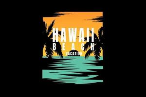 tee shirt plage hawaii vacances lever du soleil vecteur