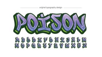 typographie de tag graffiti violet et vert vecteur