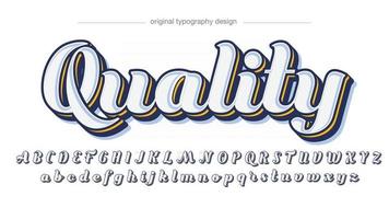 typographie blanche cursive élégante vecteur