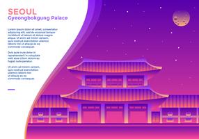 Bannière Web du palais de Gyeongbokgung à Séoul vecteur