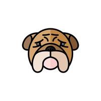 bulldog animal de compagnie mascotte race tête caractère vecteur