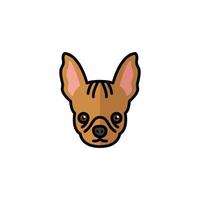 bouledogue français animal mascotte race tête personnage vecteur