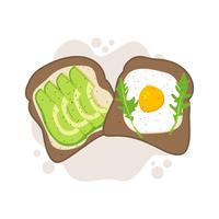 toast à l'avocat vecteur