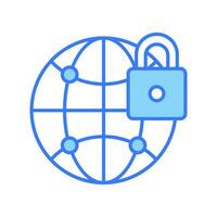 cadenas avec réseau globe dénotant vecteur de global réseau Sécurité