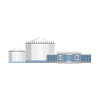 maison bleue avec dessin vectoriel de bâtiments