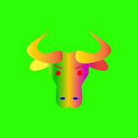 tête de buffle logo design gradient couleur illustration symbole vecteur