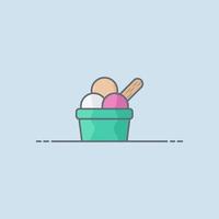 illustration d'icône de vecteur de crème glacée