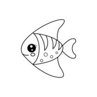 poisson vecteur illustration modèle pour coloration livre. dessin leçon pour les enfants