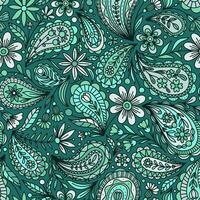 menthe turquoise vecteur sans couture Contexte avec multicolore floral paisley ornement