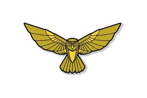 d'or en volant hibou symbole vecteur conception illustration