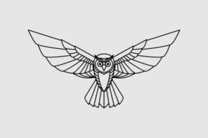 Facile hibou ligne art style symbole vecteur